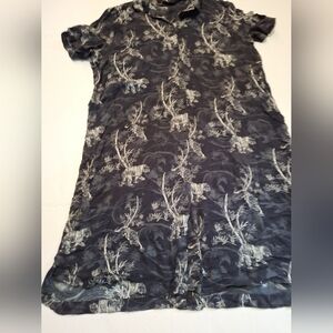 AllSaints Tiger Safari Button Front Athea Mini Shirt Dress Medium No Belt